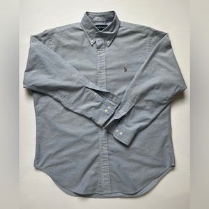 Polo Ralph Lauren Size 16-32/33 Pony Logo Button Front Shirt Blue
